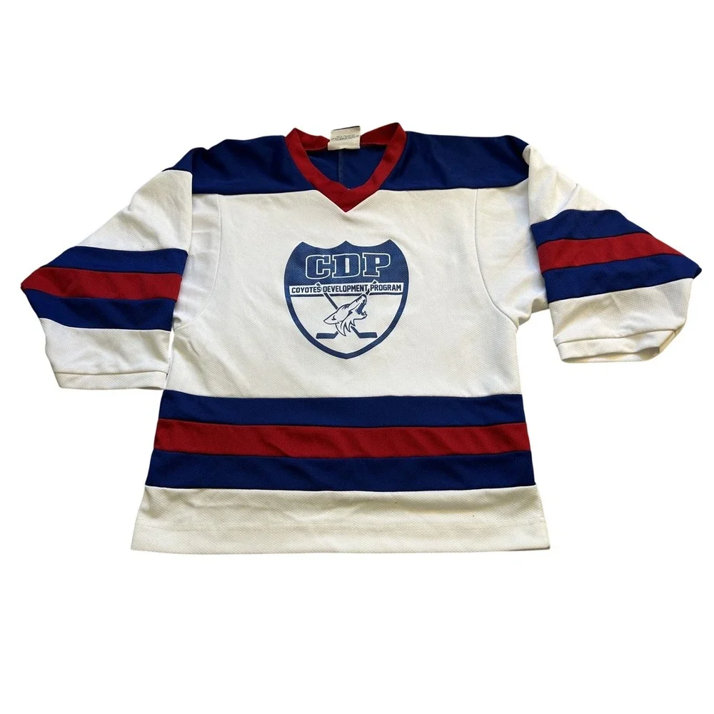 K1 Sportswear Hockey‎ Jersey Youth L White Blue Red Good CDP Coyotes Program 6